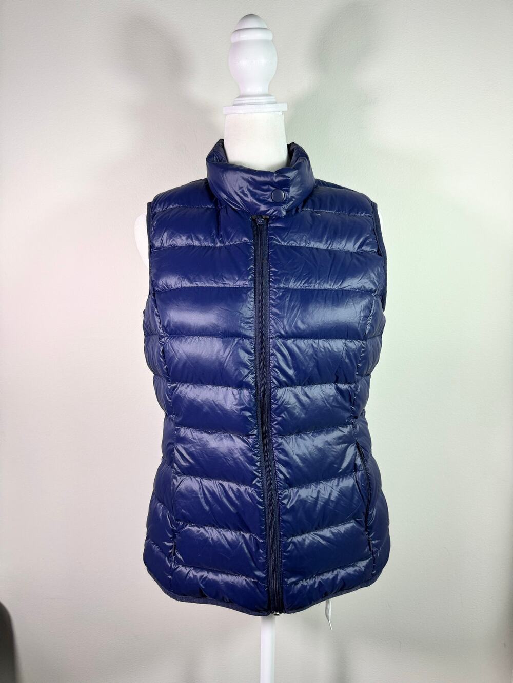 J. McLaughlin Blue Packable Premium Down Puffer Vest Small
